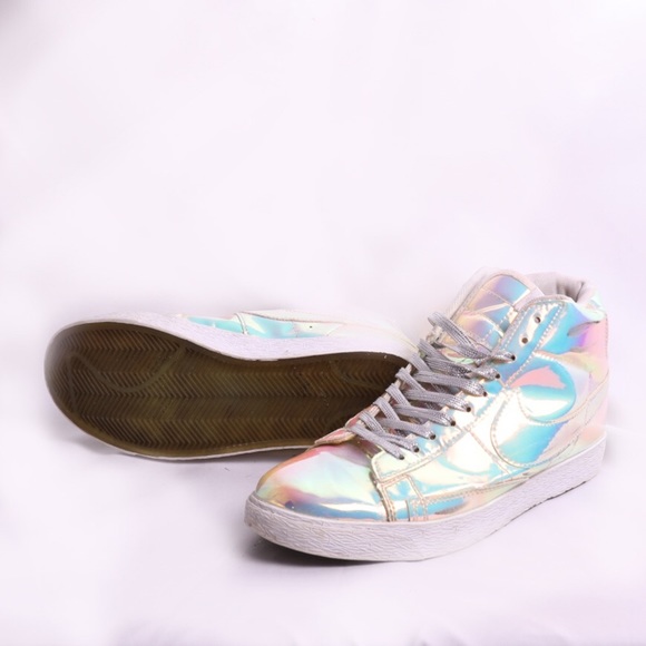 RARE Nike Wmns  Blazer Iridescent Rainbow Liquid Silver 2014 Us 7 - Picture 6 of 7